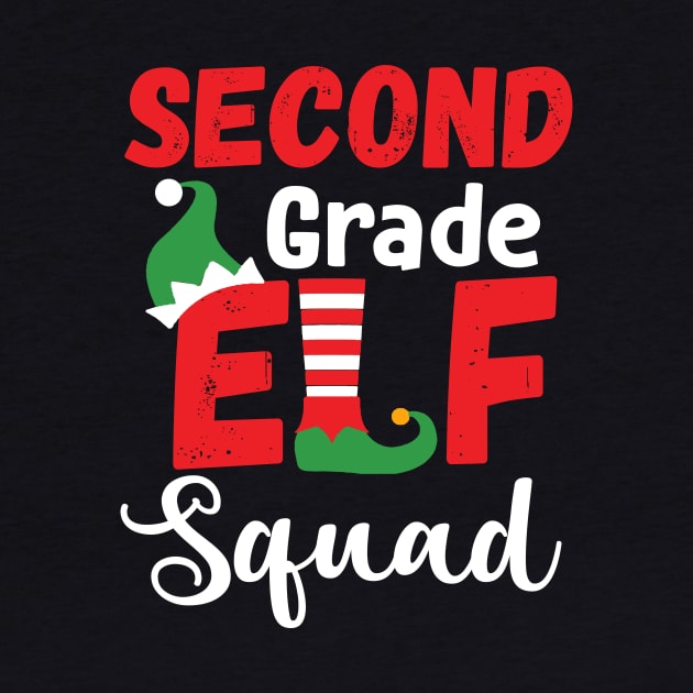 Cute Second Grade Elf Squad Teacher Christmas by Dunnhlpp